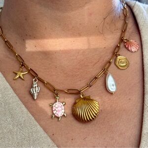 Gold Shell Charm Necklace